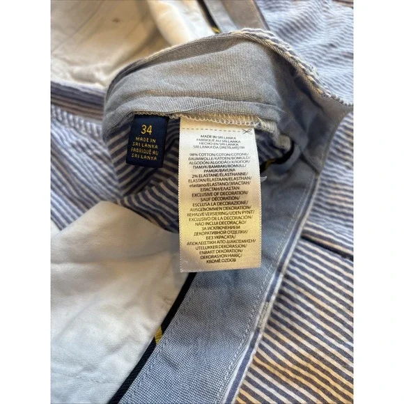 Polo Ralph Lauren Seersucker Stretch‎ Classic Fit Chino Shorts Men's Size 34 - Picture 5 of 6